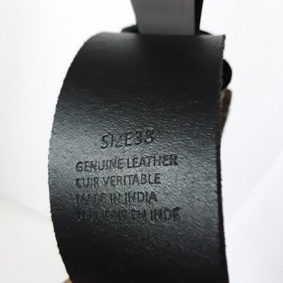 True Religion Mens Black Leather Belt Size 38 - Picture 7 of 11